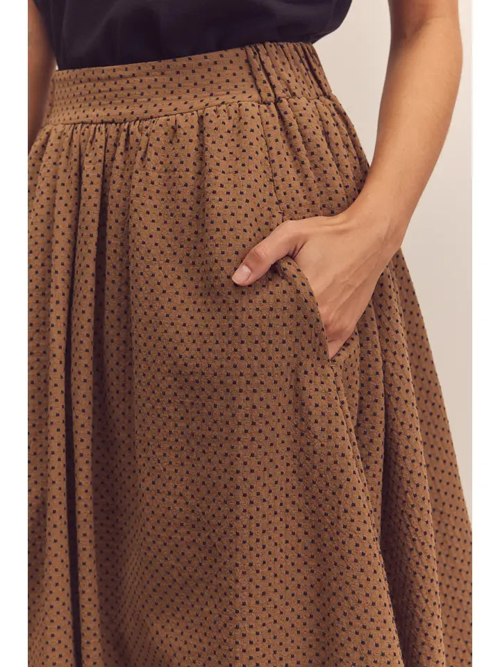 Midi-Circled Cotton Skirt