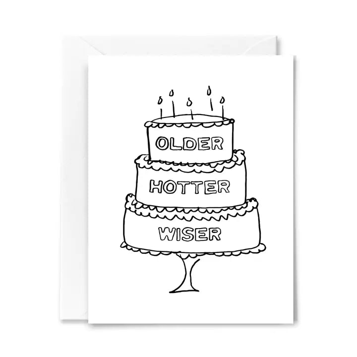Older Hotter Wiser Cake Card