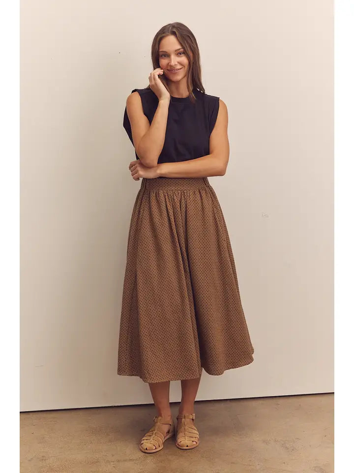 Midi-Circled Cotton Skirt