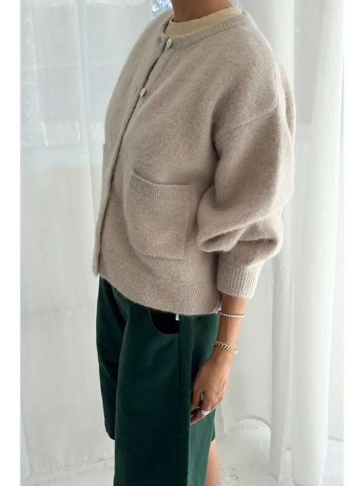 Amelie Alpaca Cardigan in Smoke