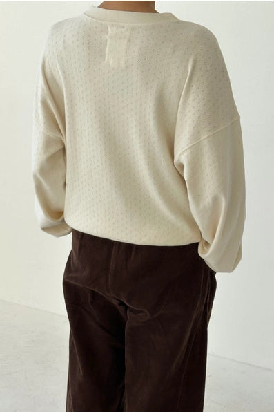 Pointelle Core Sweatshirt in Natural