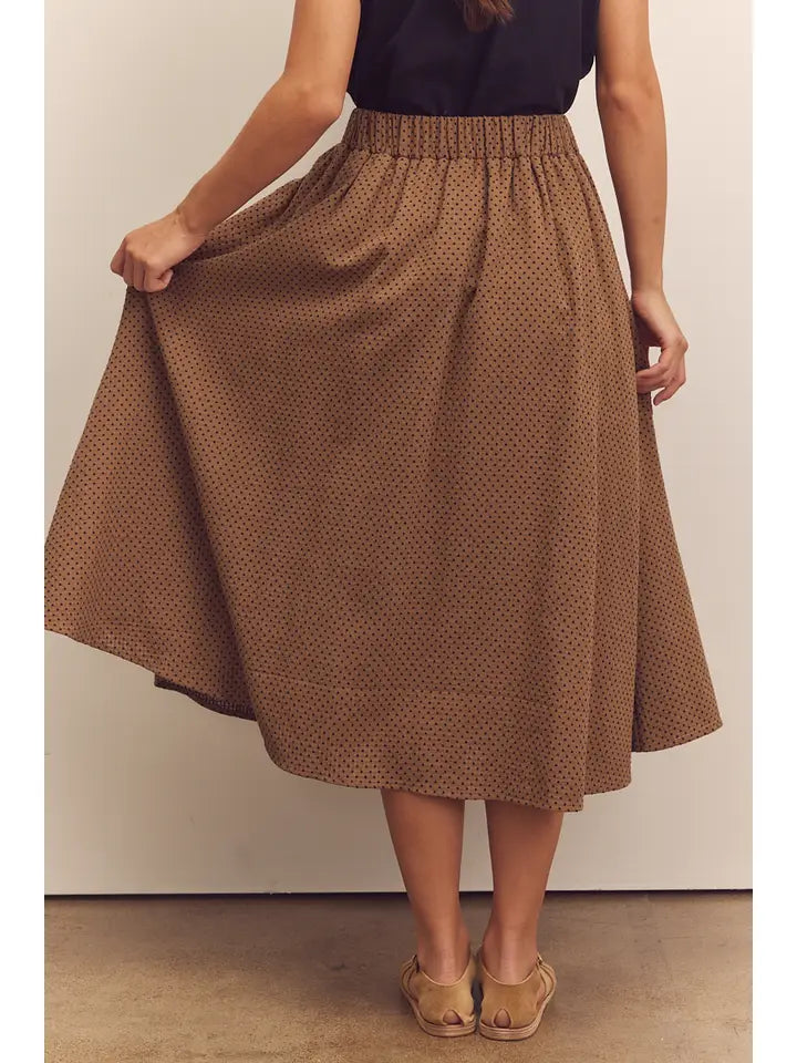 Midi-Circled Cotton Skirt