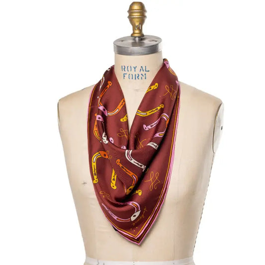 'Big Horseshoe' Silk Scarf