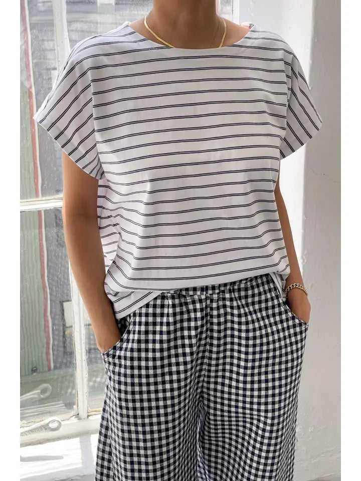 Chérie Tee in White Stripe