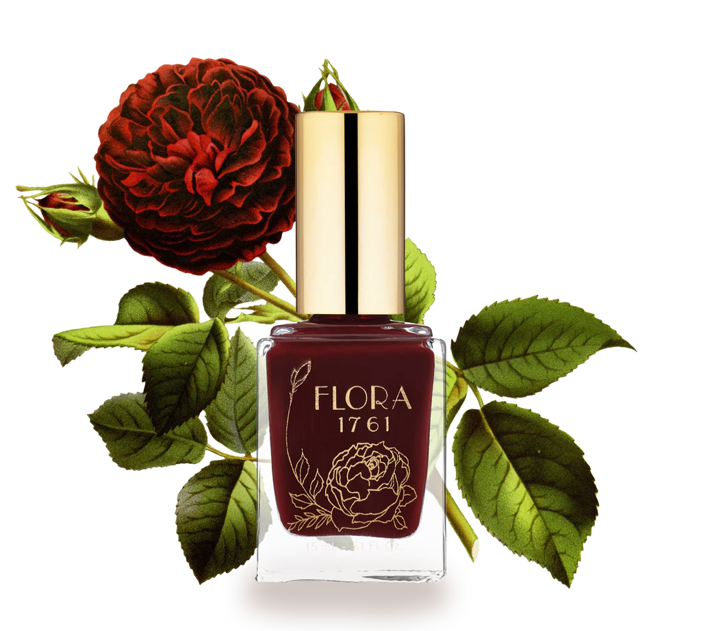 Flora 1761 Nail Lacquer in Black Satin Dahlia