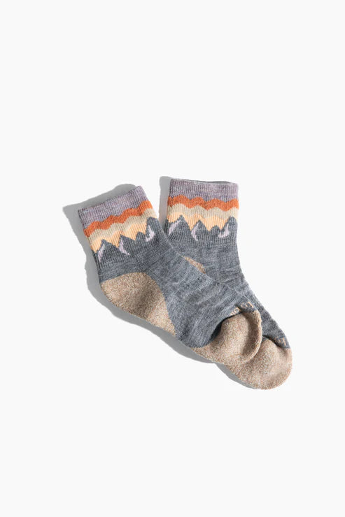 The Merino Mountainscape Sock in Grey Heather