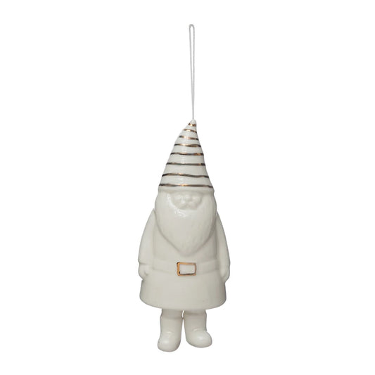 Stoneware Gnome Bell Ornament