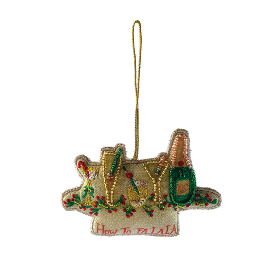 Cotton Holiday Cocktail Ornament