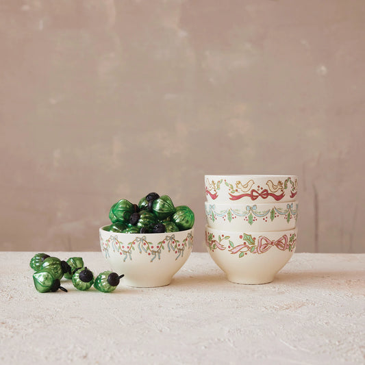 Stoneware Bowl with Bows